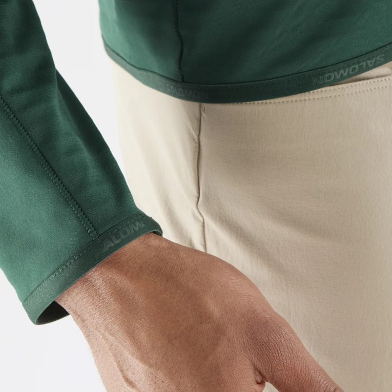 Green Salomon Essential Lightwarm Half Zip Men's Sweatshirt | IE VK9753